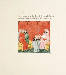 Ms. New Coll 380, f23r. As antiguidades da Igreja Catedral de Santa Maria, Carlisle, desenhada por Robert Carlile, 1795 (caneta e tinta sobre papel)